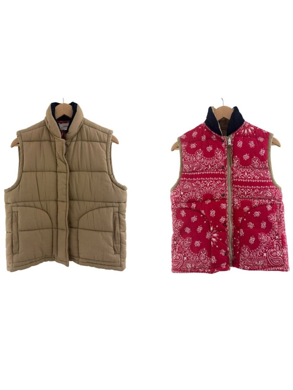 Xirena Reversible Hunter Soft Puffer Vest Yucca Red Bandana Size S Pockets